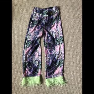 NEW le superbe mint feather trim pants size 0 $425